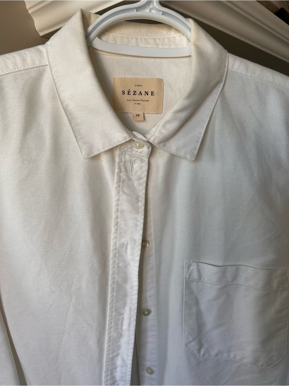 Sézane White Long-Sleeve Button-Up Shirt - Picture 2 of 3